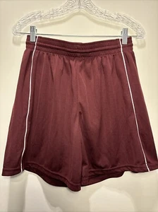 Vintage Teamwork Athletic Wear Men Basketball Gym Short Maroon Polyester Size M - Picture 1 of 8