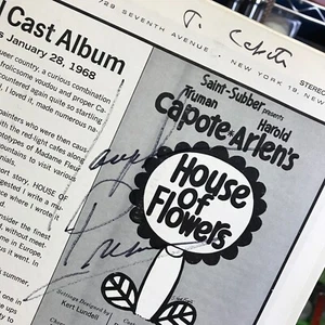 1968 Truman Capote & Josephine Premice Dual Signed Record Album House Of Flowers - Picture 1 of 12