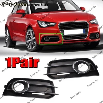 Cubierta de rejilla de luz antiniebla para parachoques delantero izquierdo y derecho negro para AUDI A1 2010 2011-2014 Foto 1 de 4