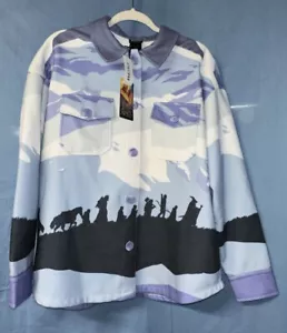 NWT The Lord Of The Rings Fellowship Womens Scenic Portrait Fleece Jacket Sz SM - Picture 1 of 5