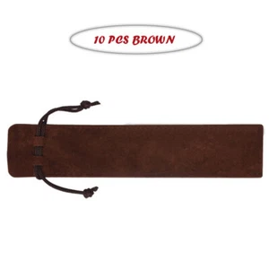 Lot 10 Velvet Drawstring Pen Sleeve Pouch Holder Single Pen Soft Protect Cover - Picture 1 of 10