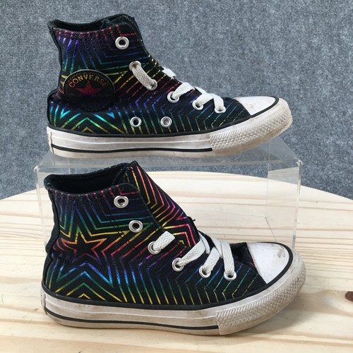 Scarpe Converse Youth 12 All Star Hi Top Sneakers da Skate 665397F Arcobaleno Metallizzato