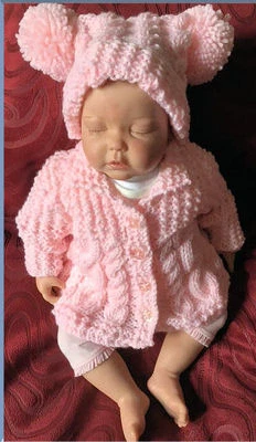 Aran Baby Coat and Hat Pattern. VR46