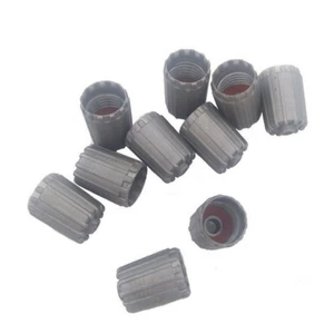 10PCS Gray Car Tire Valve Stem Caps TPMS Tyre Caps with Gasket Car Accessories - Picture 1 of 12