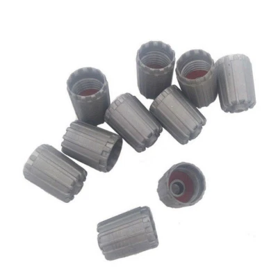 10PCS Gray Car Tire Valve Stem Caps TPMS Tyre Caps with Gasket Car Accessories - Image 1 of 4