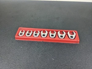 #bl422 Snap On 7 Pc. Crowfoot Flare Nut Set 207S-FRH 3/8 Drive 3/8-3/4 - Picture 1 of 24