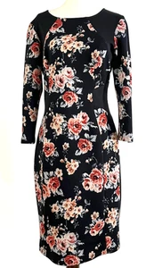 Yoana Baraschi Women's  Dress Size 10 Flora Sheathl Illusion Scuba 3/4 Sleeve - Picture 1 of 19