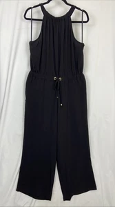Michael Kors Jumpsuit schwarz Wasserfallausschnitt Damengröße XL QS4821VDQO neu mit Etikett $ 155 - Bild 1 von 14