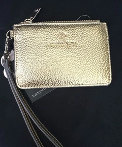 Nanette Lepore schmale Geldbörse/Handgelenktasche/Karten/Metallic Gold/Kiesel Fuchs Leder - Bild 1 von 4
