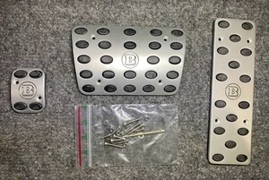 Brabus Aluminum Pedal Pad Set Matte Silver - 000-816-10 -MBZ W230 C-Class & More - Picture 1 of 8