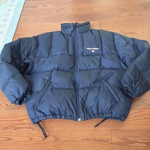 Chaqueta acolchada deportiva polo vintage de los 90 para hombre XL Ralph Lauren abrigo azul marino cremallera - Imagen 1 de 19