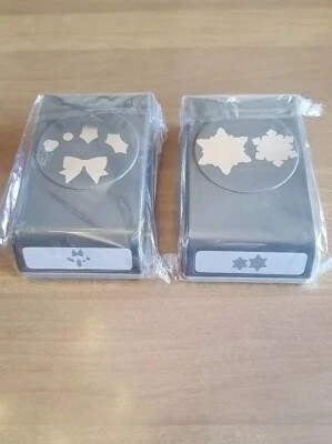 ЛОТ ИЗ 2 Stampin Up HOLLY BERRY Builder Punch & SNOW FLURRY Рождественский Праздник - Изображение 1 из 3