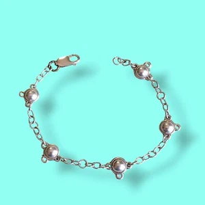 Vtg Antique Siam Sterling Silver Dangle Charm Starter Bracelet 7.5in 925  - Picture 1 of 5