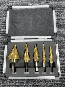 🔥 Spiral Variable Multi Step Down Drill Bit Unibit Tool Uni Stepped Colbalt Set - Bild 1 von 14