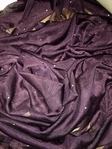 1 mtr suave púrpura oscuro/ciruela diamante, tutú, decoración, tela de red de tul nupcial - Imagen 1 de 8