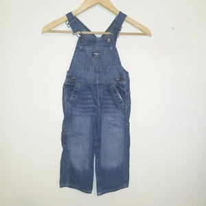 OshKosh B'Gosh Denim Bib Overalls-Size 2T-Pocket-Adjustable Straps-Brooklyn Wash - Picture 1 of 11