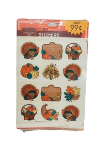 Vintage Hallmark Ambassador Thanksgiving Fall Autumn Stickers 4 Sheets - Picture 1 of 3