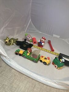 10 McDonalds Happy Meal Toys Disney Batman Mario Flip car  Old  Vintag Kaleidesc
