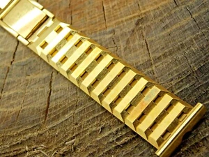 Rowi meric Rolled Gold Plate Heavy Vintage Butterfly Watch Band 22mm NOS Unused - Picture 1 of 5
