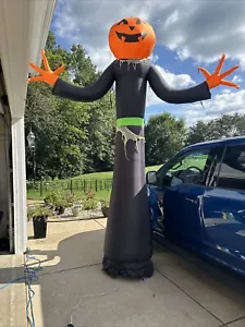 12' Aufblasbare LED Halloween Projektion Kürbis Sensenmann Garten Dekoration - Bild 1 von 18