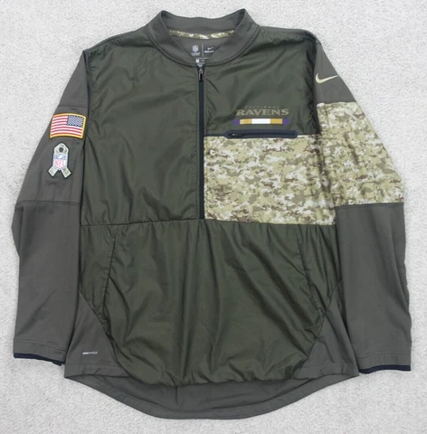 Baltimore Ravens Nike Windbreaker XL Green Camo Salute to Service Nikeshield Men Cover