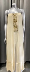 BCBG MAX AZRIA Exene Strapless Ivory Silk Chiffon Gown Maxi Dress $498 - Picture 1 of 3