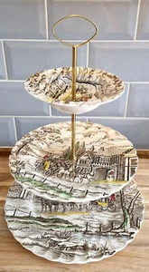 Vintage Myott Royal Mail Hand Engraved 1980's 3 Tier Cake Stand - Picture 1 of 5