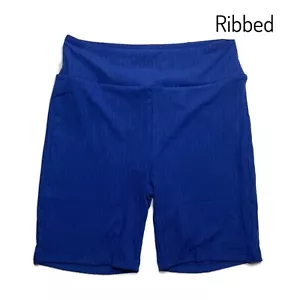2XL PANTALONCINI BIKER LuLaRoe ~ BLU ROYAL MASSICCIO ~ taglie 22-24; a costine - Foto 1 di 2