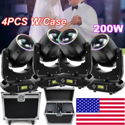 200W LED Moving Head Light RGBW Gobo Beam Stage Spot Lighting DJ Disco Show DMX - Image 1 of 4