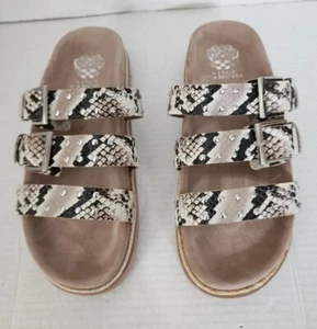 Cole Haan Womens  Sandal 10 Python-Print Leather Strappy Buckle Slip On NEW - Picture 1 of 5