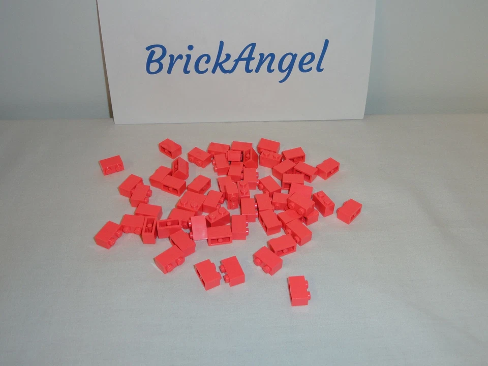 LEGO NEW 1X2 Coral Bricks Bulk Lot of 50 Pieces 3004 - Image 1 of 1