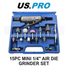 US PRO 15pc MINI 1/4" AIR DIE GRINDER SET 8419