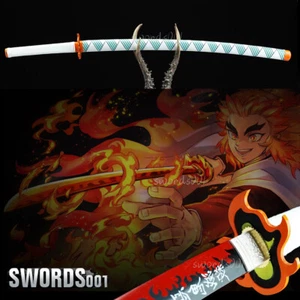  鬼滅の刃 Demon Slayer Japanese Samurai Katana carbon steel Rengoku Kyoujurou Sword  - Picture 1 of 9