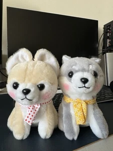 Set of 2 Cute Puppy Plush Toys - 6” Each - Great Gift for Kids - Picture 1 of 9