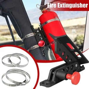 Car Fire Extinguisher Mount Bracket Adjustable Black For UTV Jeep Wrangler JK JL - Picture 1 of 7