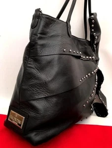 Valentino Large Black Leather Bow Bag Shoulder Bag New Auth Tote - Picture 1 of 10