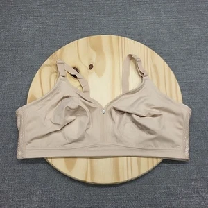 Breezies Jacquard Back Smoothing Unlined Wirefree Wireless Bra 44DD Size Beige - Picture 1 of 5