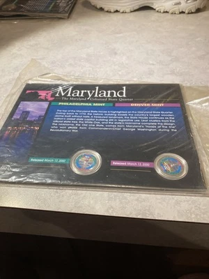 Maryland 2000 P & D Mint Quarter Set American Colorized Statehood Collection Lot - Image 1 of 2
