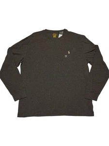 Polo Ralph Lauren Mens Size L Long Sleeve T Shirt Brown Pony Logo Designer Prep - Picture 1 of 9