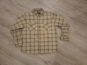 Dixxon Covert Hemd Herren Large hellbraun braun Flanell Langarm Druckknopf - Bild 1 von 5