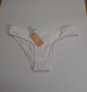 New Kona Sol M Hipster Bikini Bottoms White Textured - Picture 1 of 8