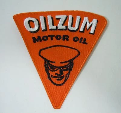 OILZUM Motor Oil Embroidered Iron On Uniform-Jacket Patch 3.5" Triangle - Image 1 of 2
