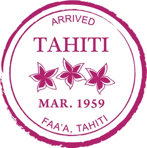 Tahiti Blume Reisepass Reisen Retro Autoaufkleber Aufkleber 5" x 5" - Bild 1 von 1