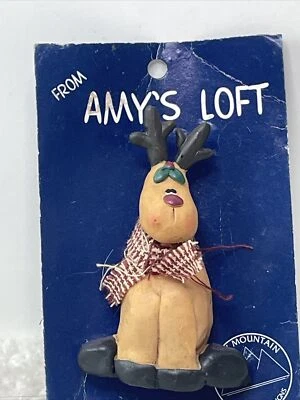 Prendedor de Navidad de Amy's Loft - 1998 Crazy Mountain diseños exclusivos alce Foto 1 de 4