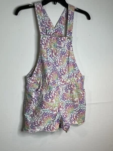 Children’s Place Girls Butterfly Print Overall Jumper Shorts Snap Straps - 12 - Picture 1 of 11