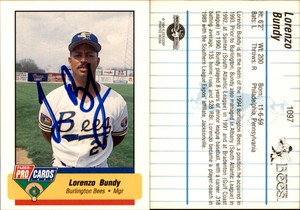 Lorenzo Bundy Signed 1994 Fleer ProCards #1097 Card Auto