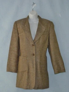 Designer RON LEAL~CANADA Gorgeous Bronze/Gray Linen Tweed Blazer Jacket Coat~6 - Picture 1 of 7