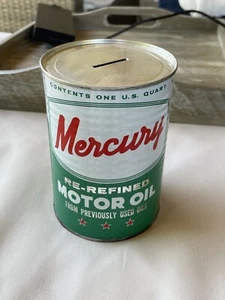 Mercury Re-Refinded Motor Oil Quart Can Coin Savings Bank - Picture 1 of 2