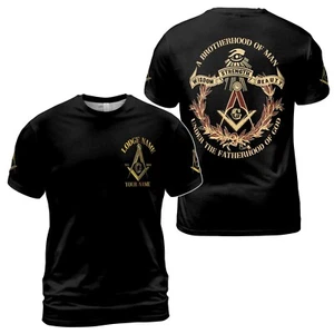 Customize Name Number Lodge Masonic Freemasonary T-shirt S-5XL - Picture 1 of 4