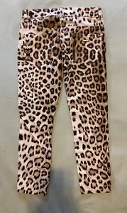 $224 Roberto Cavalli Jr 130 7 Pants Jeans Girls Leopard Skinny Stretch Trousers - Picture 1 of 5